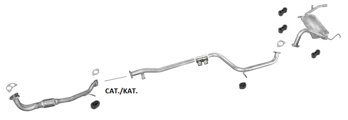 Auspuff für Mitsubishi LANCER IV 1.3 & 1.5 04.1988-05.1992 +Rohr