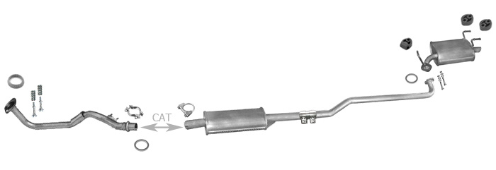 Auspuff TOYOTA COROLLA Compact (E10) 1.3 XLI 75PS +Rohr Auspuffanlage