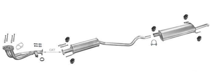 Auspuff OPEL ASTRA F 1.4 90PS 1.6 100PS Stufenheck 1996-1998 Auspuffanlage