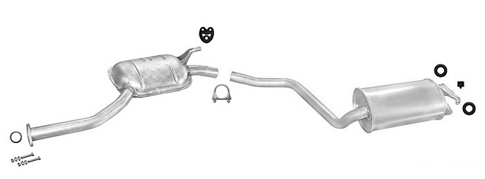 Auspuff MERCEDES 190 (W201) 2.3 E 8V 132/136PS 1986-1991 Auspuffanlage