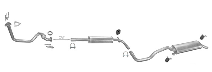 Auspuff SEAT IBIZA II (6K) 1.4 8V 60PS 06.1995-06.1996 Auspuffanlage