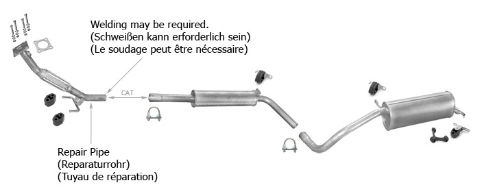 Auspuff SKODA FABIA 1.0 1.4 Schrägheck Stufenheck 99-03 +Rohr Auspuffanlage