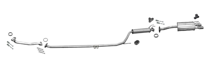 Auspuff für HONDA CIVIC VIII 1.8 Stufenheck ab 2006+Rohr Auspuffanlage