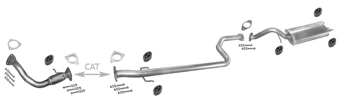Auspuff MG ZR 2.0 TD 8V Schrägheck (ROVER) +Rohr Vorne Auspuffanlage