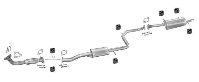 Auspuff KIA SEPHIA 1.5 1.6 Stufenheck Schrägheck 93-97 +Rohr Auspuffanlage