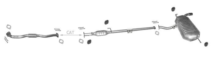 Auspuff für HYUNDAI TUSCON und KIA SPORTAGE 2.0i 4X4 ab 2004 +Rohr Auspuffanlage