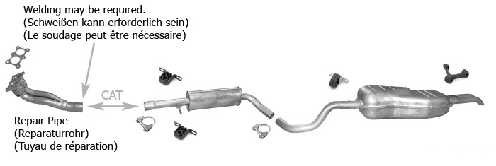 Auspuff SKODA OCTAVIA 2.0 Motorcode: APK/AQY 1999-2007 +Rohr Auspuffanlage