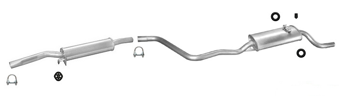 Auspuff VW POLO (86C 2F) 1.0 1.3 Schrägheck Coupe 1990-1994 Auspuffanlage