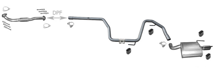 Auspuff ALFA ROMEO 159 1.9 JTDM Stufenheck Kombi 2005-2011 Auspuffanlage