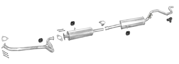 Auspuff FORD TRANSIT & TOURNEO 2.5 D 63/74kW SWB 1996-1997 Auspuffanlage