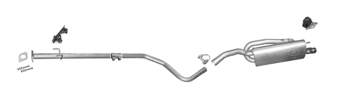 Auspuff für FIAT BRAVO II 1.6 JTD MJTD mit Chrom Auspuffanlage