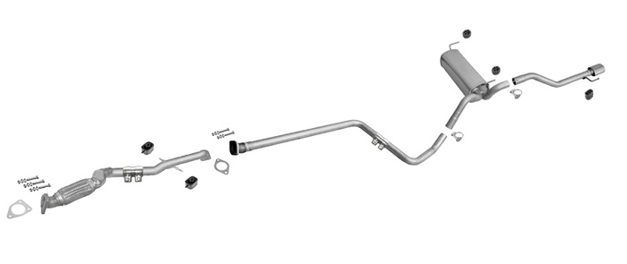 Auspuff mit Rohr Mitte & Vorne für OPEL ASTRA J 1.4 Turbo auch LPG Kombi +Chrom