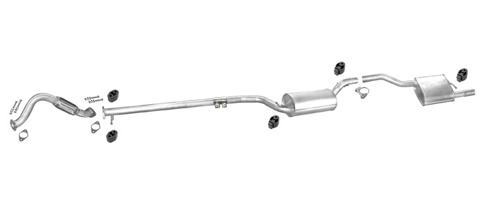 Auspuff FORD FOCUS MK1 2.0 16V Stufenheck +Rohr Vorne Auspuffanlage