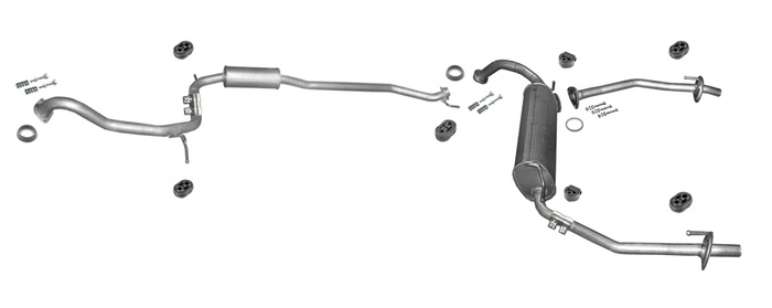 Auspuff für Honda Civic VIII 1.8 i-VTEC Schrägheck 5-Türen Auspuffanlage