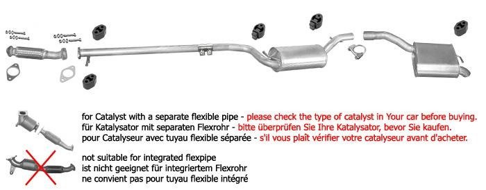 Auspuff FORD FOCUS MK1 1.8 TDDi TDi Schrägheck +Separaten Rohr Auspuffanlage