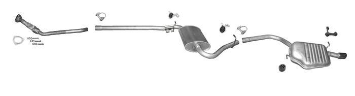 Auspuff für AUDI A4 (B6) 1.6 Stufenheck / Kombi Avant + Rohr Auspuffanlage