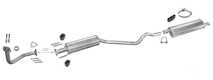 Auspuff OPEL ASTRA F 1.6 CC Schrägheck 1993-1996 +Rohr Auspuffanlage