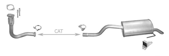 Auspuff RENAULT CLIO II 1.9 DTI (Baumuster: BBOU, CBOU) Auspuffanlage