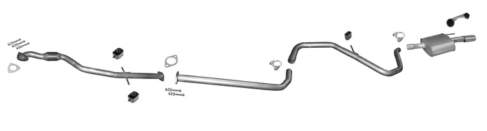 Auspuff für OPEL INSIGNIA A 2.0 CDTi Kombi +Chrom +Rohr Vorne bis VIN -E1000108
