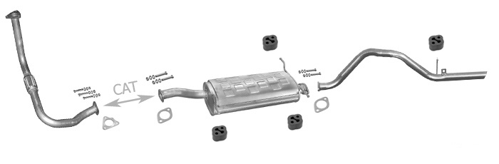 Auspuff KIA SPORTAGE I 2.0 TD 4x4 SWB HARD TOP 1997-2003 +Rohr Auspuffanlage