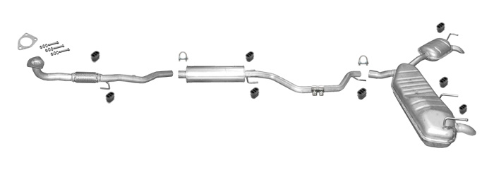 Auspuff für OPEL SIGNUM 2.0 Turbo 175PS AB 2003 + Rohr Auspuffanlage