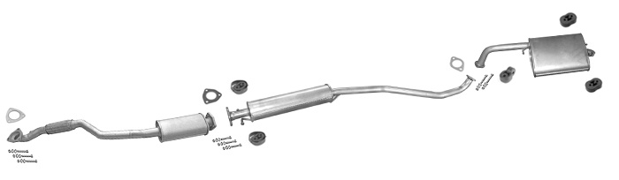 Auspuff CHEVROLET / DAEWOO LACETTI NUBIRA 1.4 1.6 Schrägheck +VSD Auspuffanlage