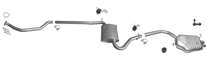 Auspuff AUDI A4 (B6) 1.9 TDI 100PS Stufenheck / Avant +Rohr Auspuffanlage