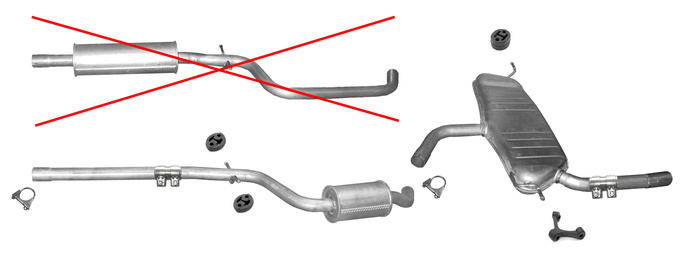 Auspuff für SEAT ALTEA XL 1.6 8V Auspuffanlage