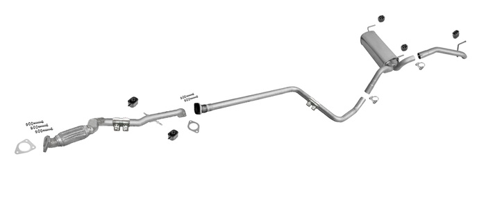 Auspuff mit Rohr Mitte & Vorne für OPEL ASTRA J 1.4 Turbo Schrägheck / GTC