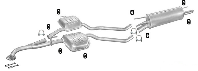 Auspuff OPEL OMEGA B 2.2 Stufenheck Auspuffanlage