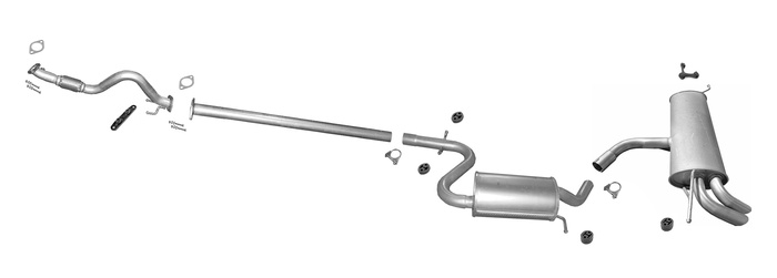 Auspuff + Rohr für AUDI A3 (8P1) 2.0 FSI Fließheck 2003-2007 Auspuffanlage
