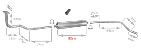 Auspuff MERCEDES T2/L 508 DG / L 608 D / O 309 D ab 1978 Düdo Auspuffanlage