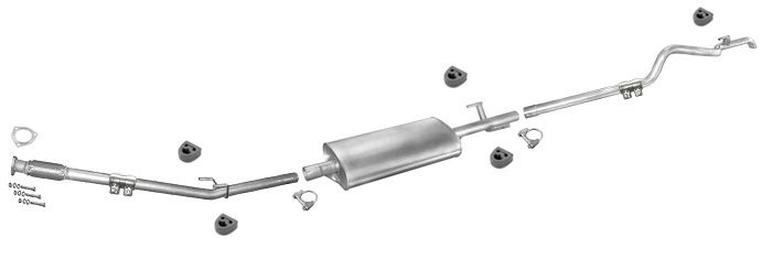 Auspuff VW LT 2.8 TDI 28 35 46 LWB-Lang 1997-2006 +Rohr Vorne Auspuffanlage