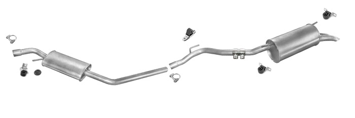 Auspuff für VW T4 1.9 2.4 2.5 D TD TDI PRITSCHE LWB-lang 1996-2003 Auspuffanlage