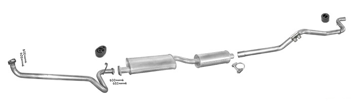 Auspuff FORD TRANSIT 2.5 D Bus/Kasten/Pritsche SWB 1988-1991 Auspuffanlage