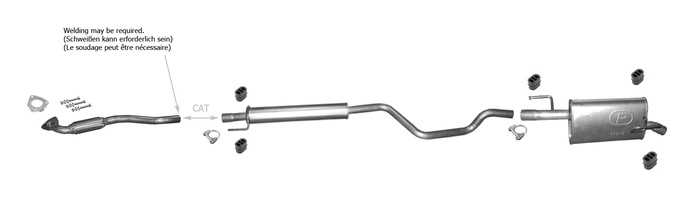 Auspuff für OPEL MERIVA A 1.7 DTi 75PS 2003-2005 +Rohr Vorne Auspuffanlage