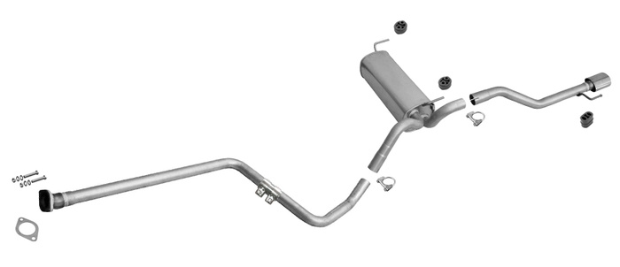 Auspuff mit Rohr Mitte für OPEL ASTRA J 1.4 Turbo auch LPG 88/103KW Kombi +Chrom