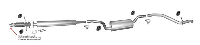 Auspuff für FORD FOCUS MK2 1.6 Ti 1.8 2.0 16V Stufenheck CC +Rohr Auspuffanlage