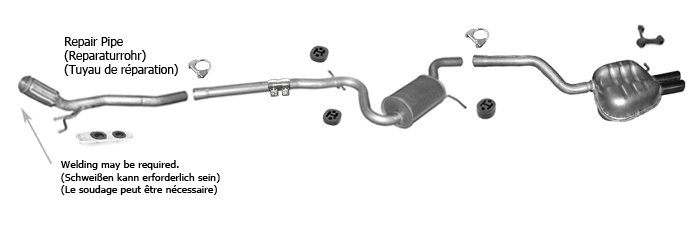 Auspuff für SKODA OCTAVIA 2.0TDi 2004-2010 +Chrom +Rohr Auspuffanlage