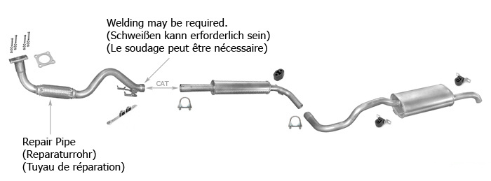 Auspuff VW POLO (6N2) 1.4 Stufenheck Kombi 1999-2001 Auspuffanlage