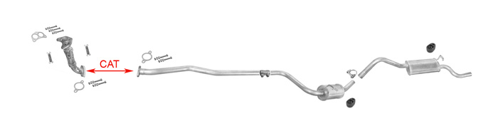 Auspuff für FORD FIESTA COURIER 1.8 D 44KW 1991-04.1993 +Rohr Auspuffanlage