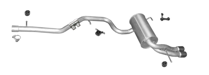 Auspuff für VOLKSWAGEN TIGUAN 2.0 TDI mit Dieselrußpartikelfilter Auspuffanlage