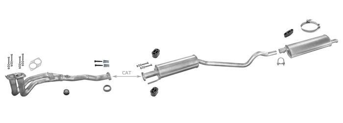 Auspuff OPEL ASTRA F 2.0 115PS CC Schrägheck Automatikgetriebe Auspuffanlage