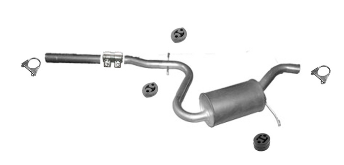 Mittelschalldämpfer für SKODA OCTAVIA 1.6 102PS 2004-2008  Auspuff Mitteltopf