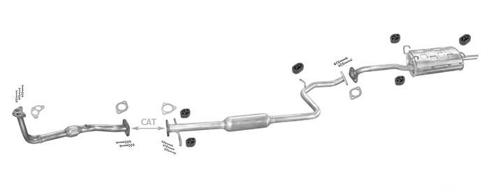 Auspuff HYUNDAI ACCENT / EXCEL / PONY 1.5 nür Euro 1 1994-1999 Auspuffanlage
