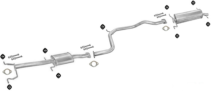 Auspuff MAZDA 626 III (GD) 2.0 2.2 Coupe Auspuffanlage