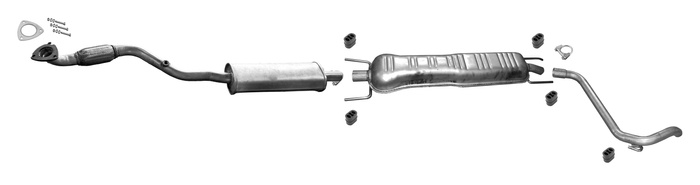 Auspuff für OPEL COMBO 1.6 CNG 2005-2011 +Vorschalldämpfer Auspuffanlage