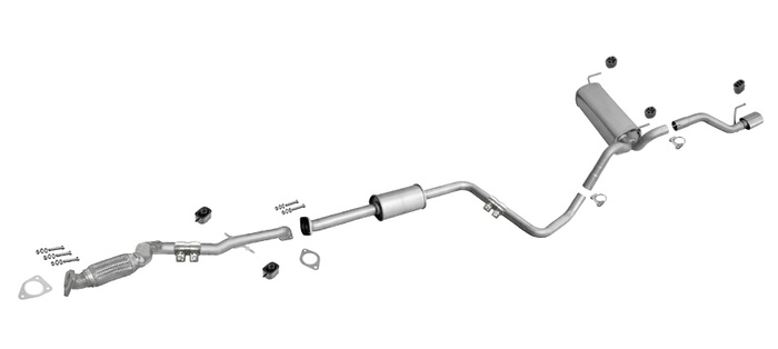 Auspuff mit MSD und Rohr Vorne für OPEL ASTRA J 1.4 Turbo Schrägheck/GTC +Chrom