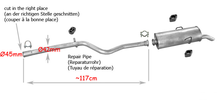Auspuff CITROEN SAXO 1.0 1996-2001 Auspuffanlage