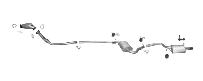 Auspuff +KAT für AUDI A4 (B7) 2.0 EURO 4 Stufenheck/Kombi Auspuffanlage